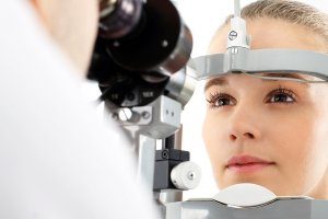 young woman undergoing LASIK procedure